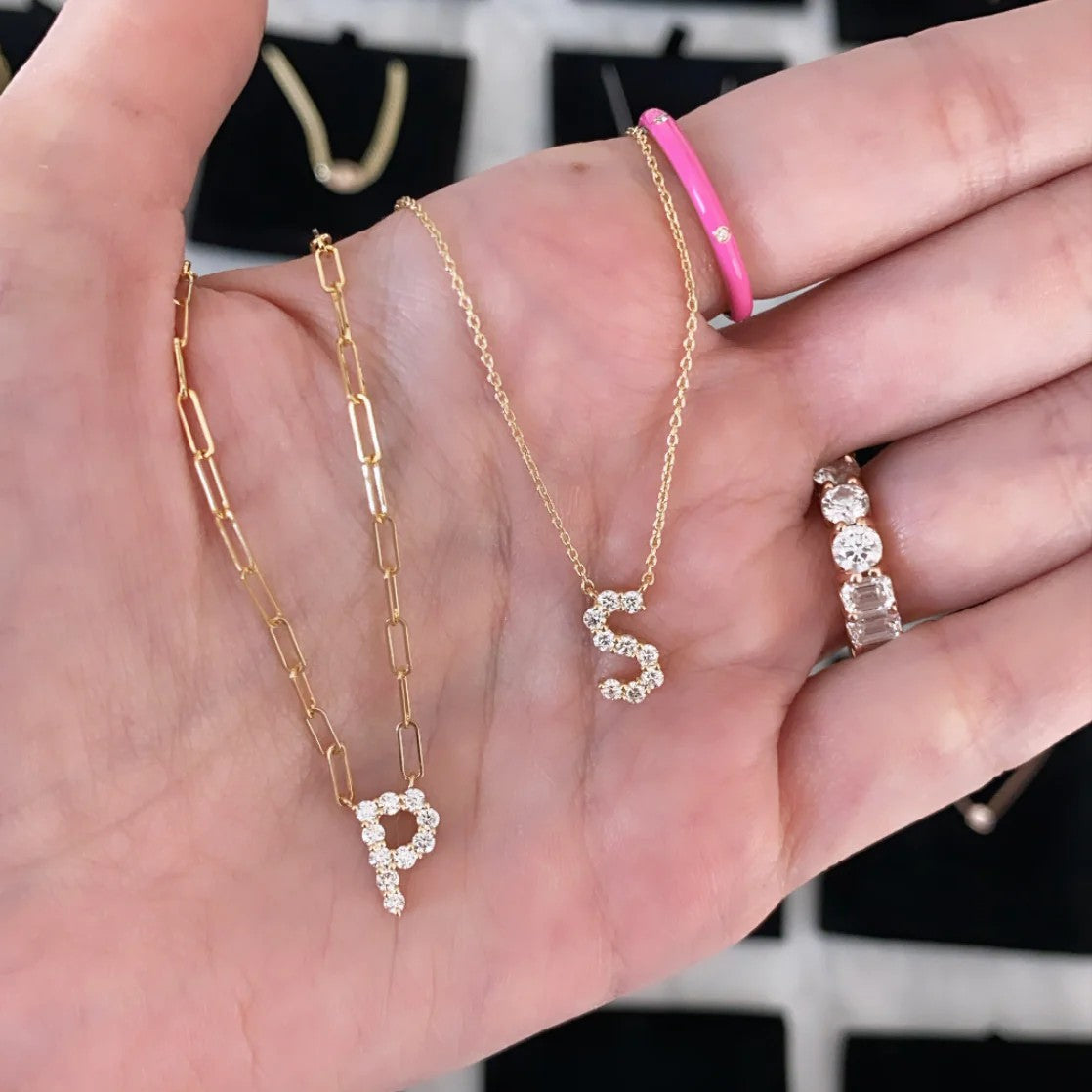 Diamond Initial Necklace