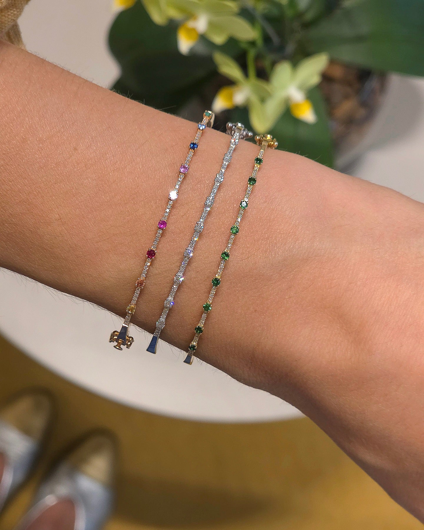 Bracelete com Safiras Coloridas