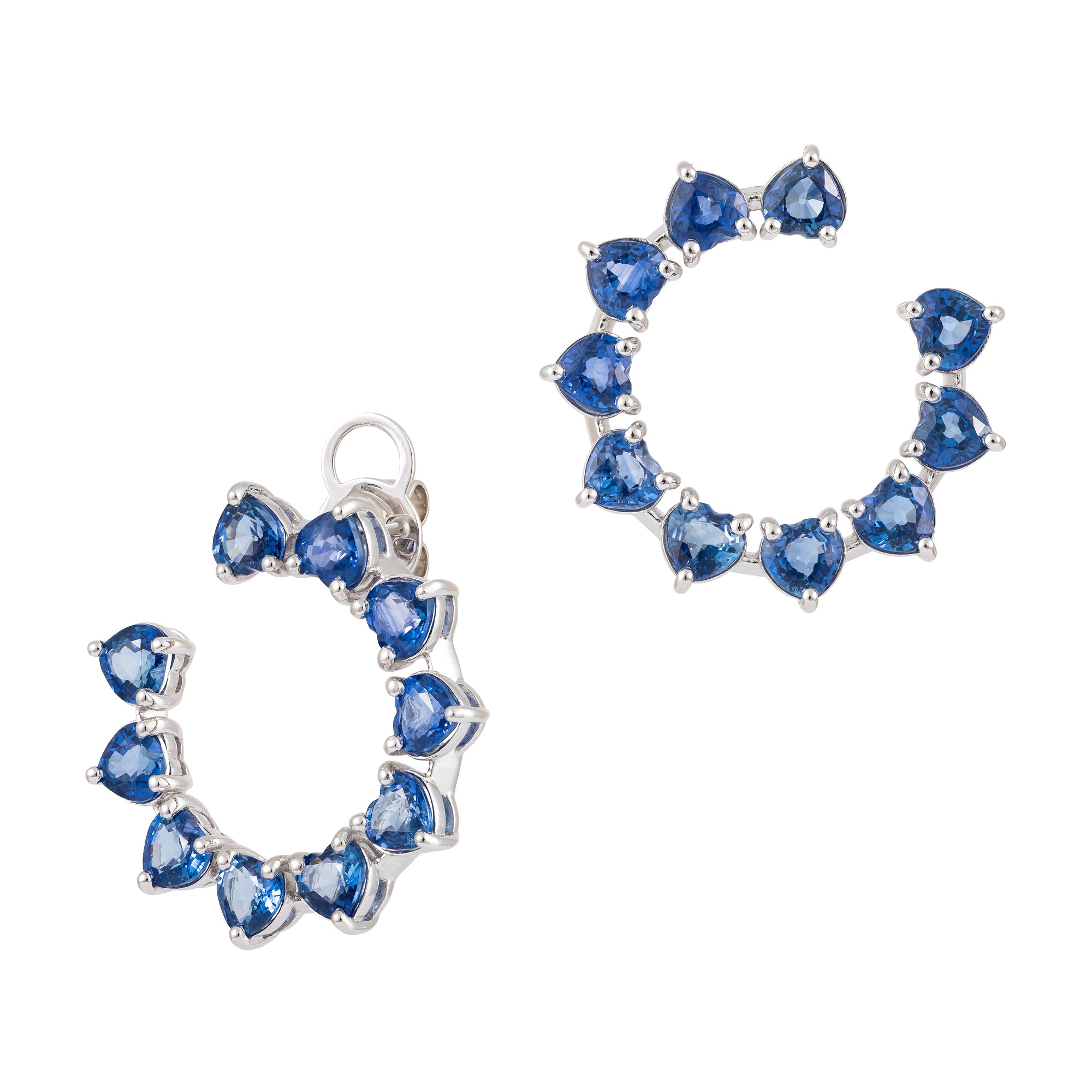 Reverse Hoop Earrings in Tanzanites 10.17cts