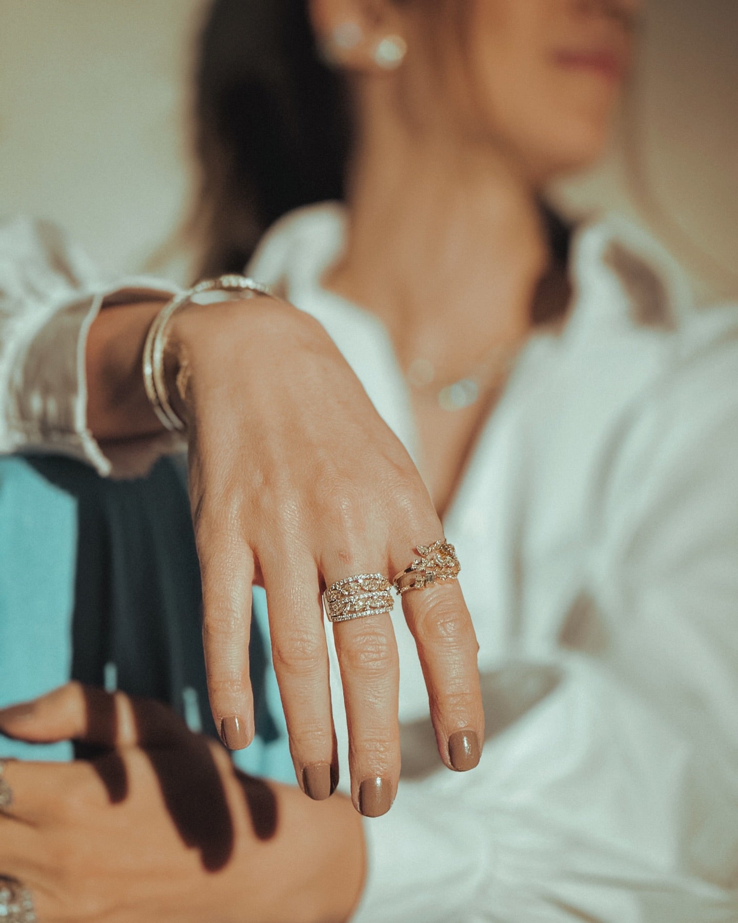 Fancy Yellow Droplets Ring