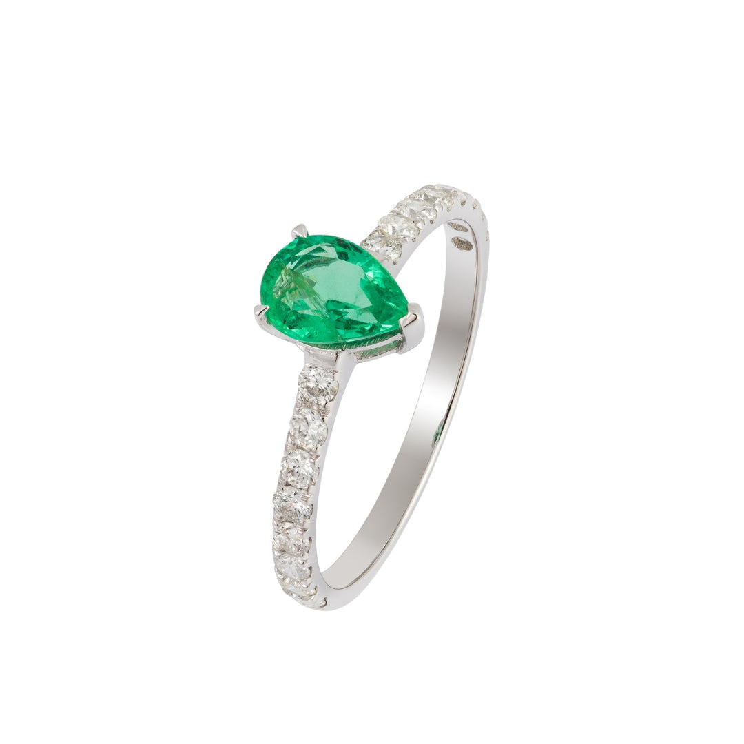 Anel Gota em Esmeraldas 0.49cts