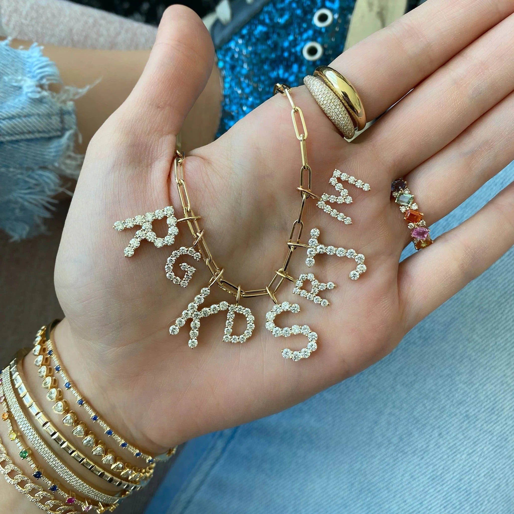 Pingente Inicial com Diamantes