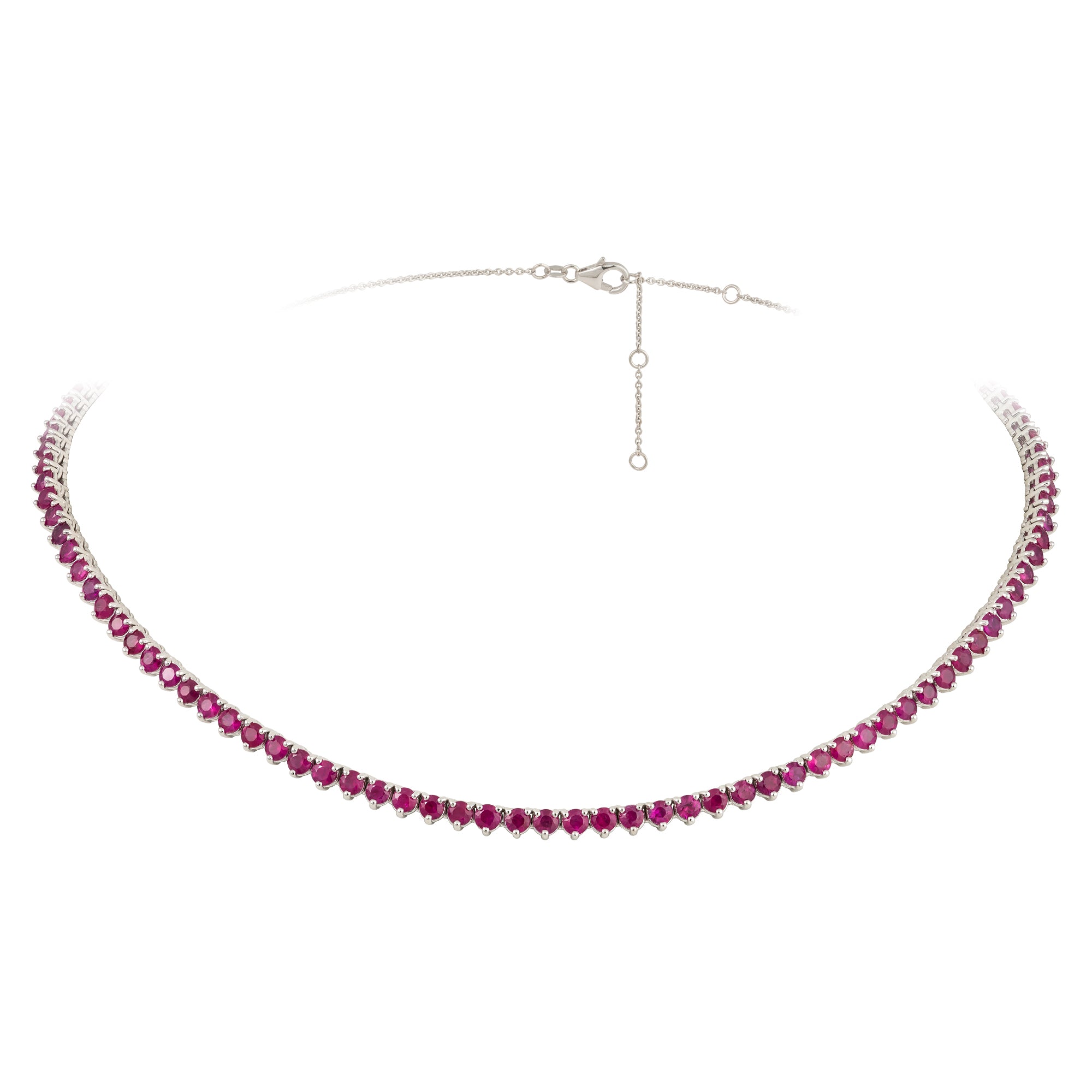 Half Riviera Ruby Necklace 9.82cts