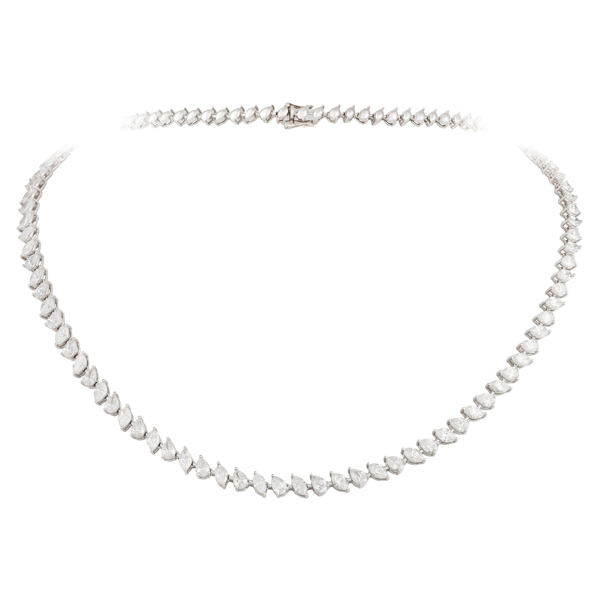 Riviera Necklace with Pear and Marquise Diamond Drops, 13.06cts