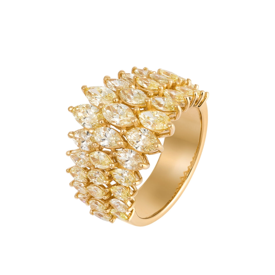 Navette Ring Fancy Yellow 3.54cts