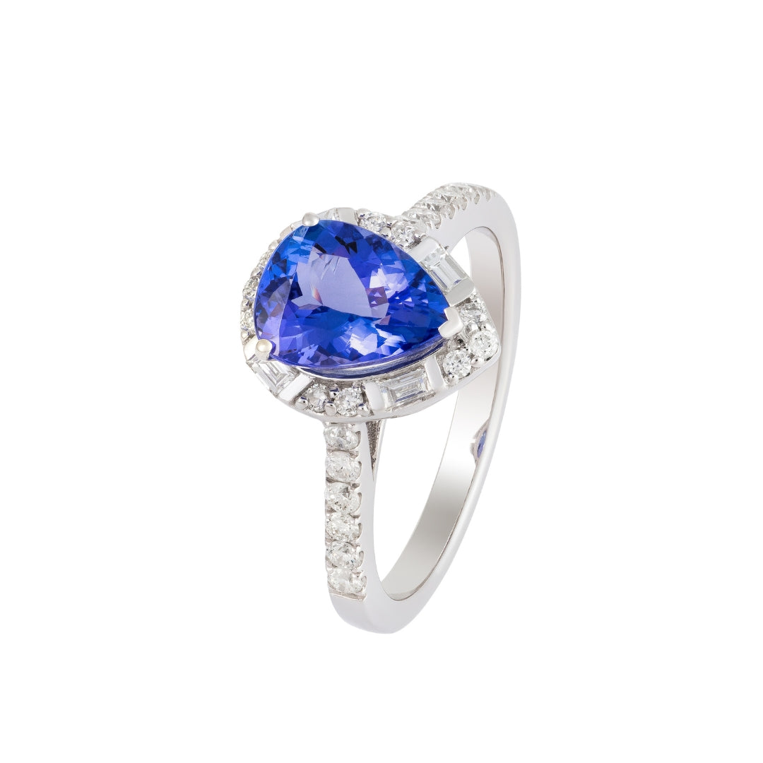 Teardrop Tanzanite Ring 1.90cts