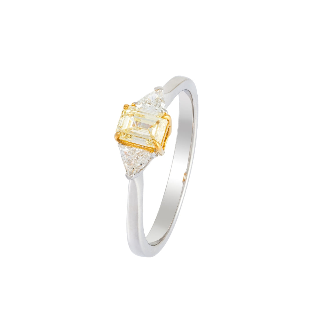 Fancy Yellow Solitaire Ring 0.72cts