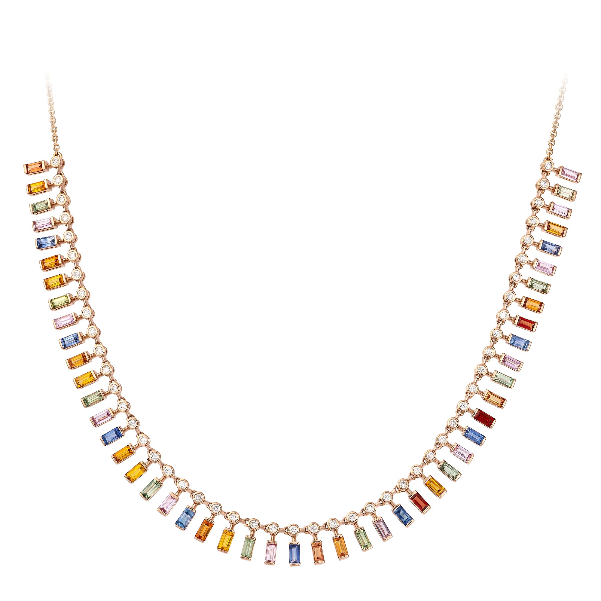 Colar Safiras Coloridas 6.41cts