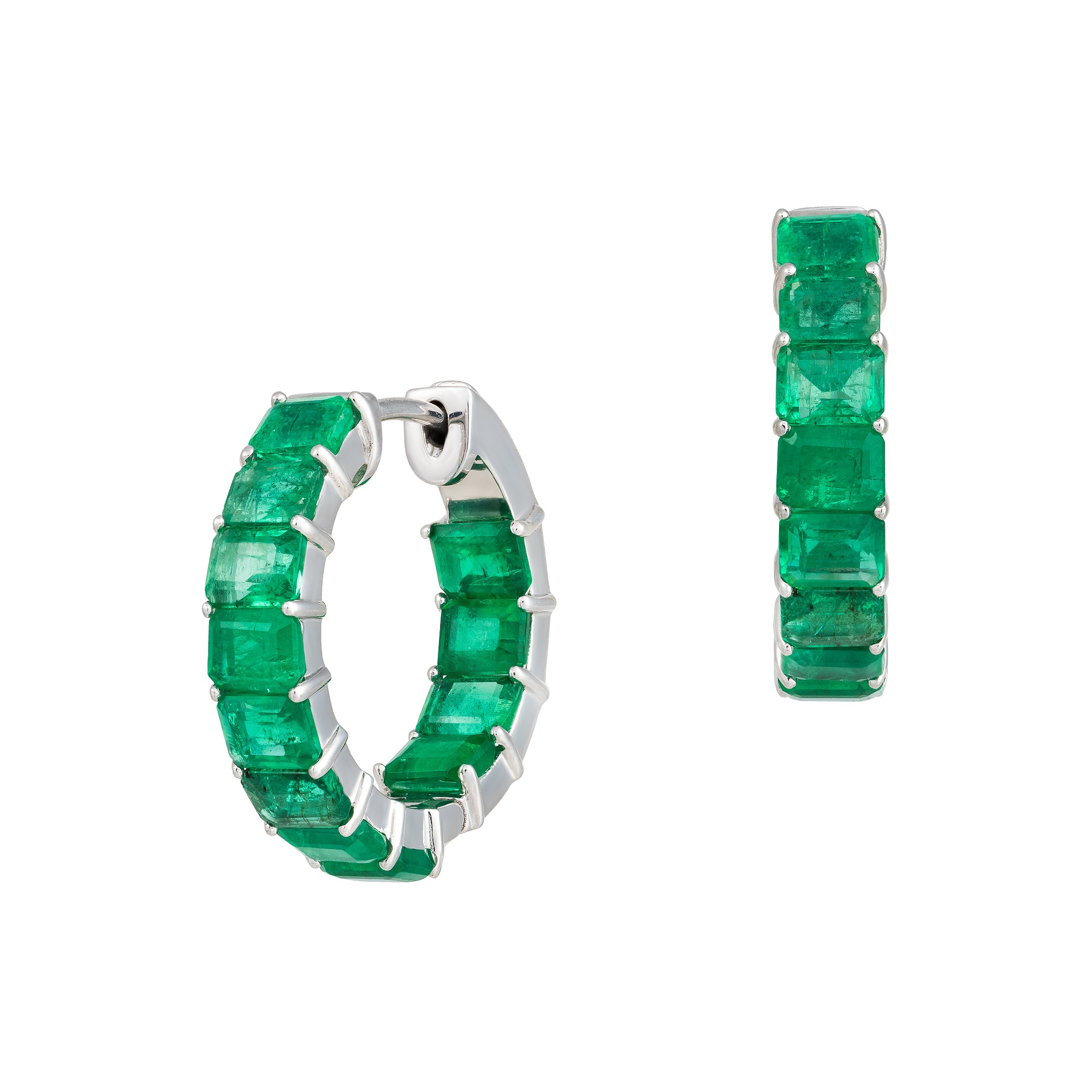 Emerald Hoop Earrings 6.27cts
