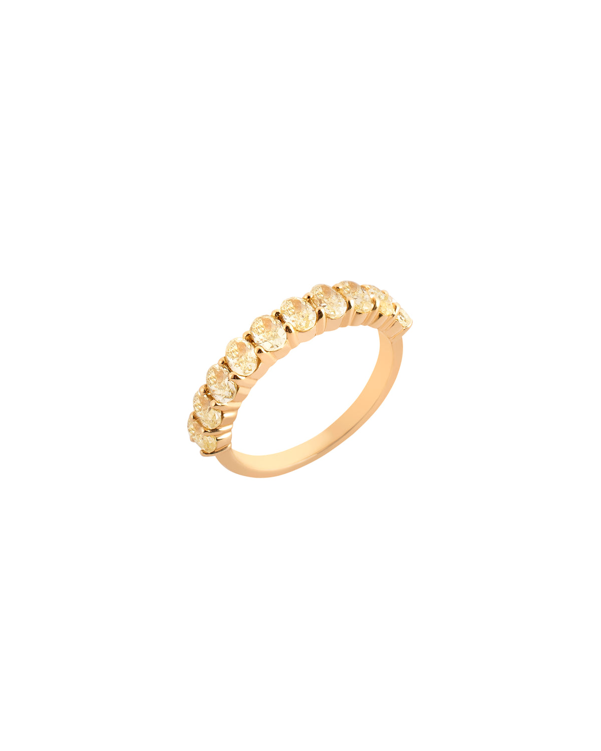 Meia Aliança com Diamantes Fancy Yellow 1.66cts