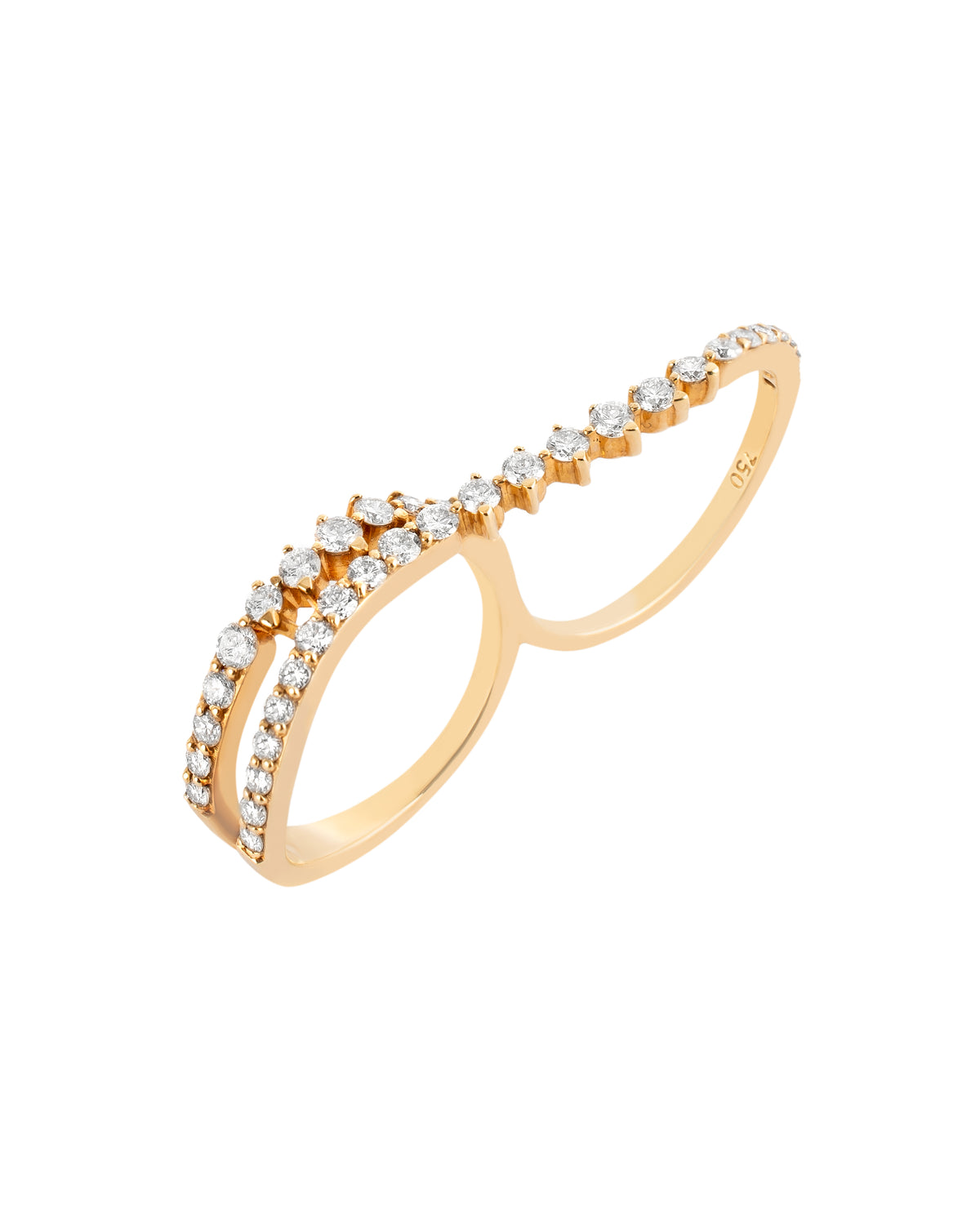 Anel Duplo com Diamantes 0.90cts