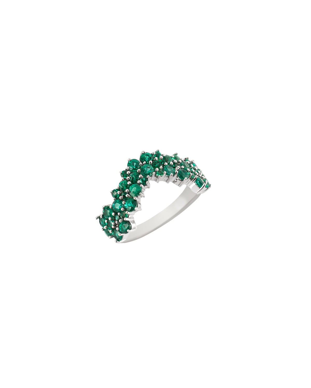 Anel Crown Esmeraldas