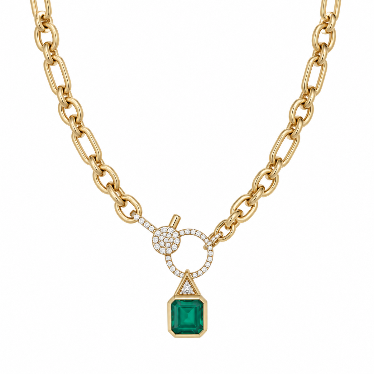 Colar Elos com Fecho em Diamantes