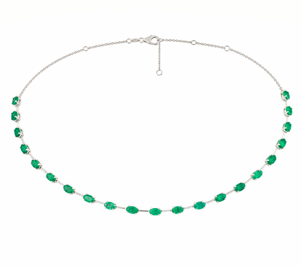 Graduated Emerald Riviera Necklace
