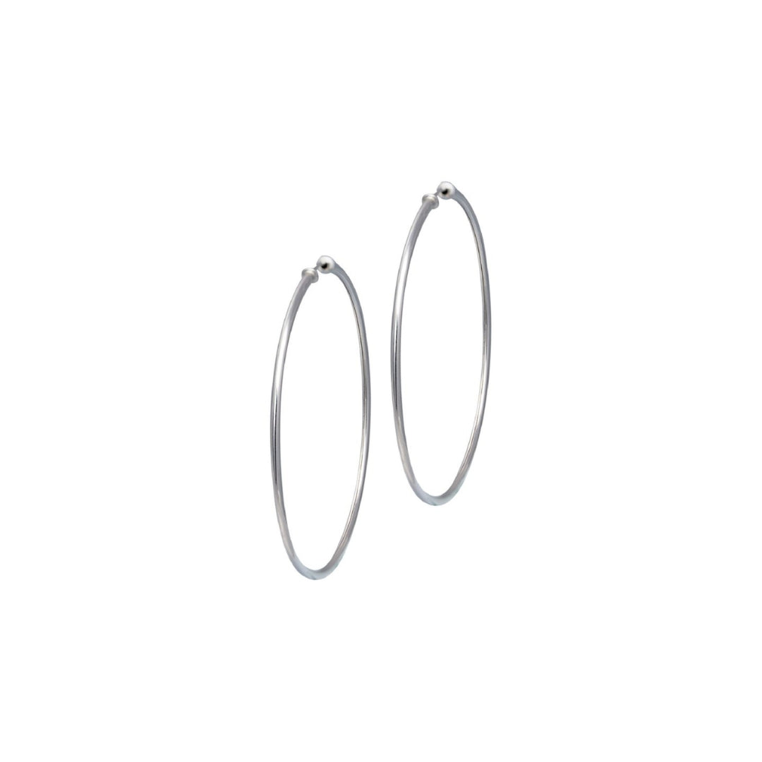 Argola Grande Ouro Branco 18k