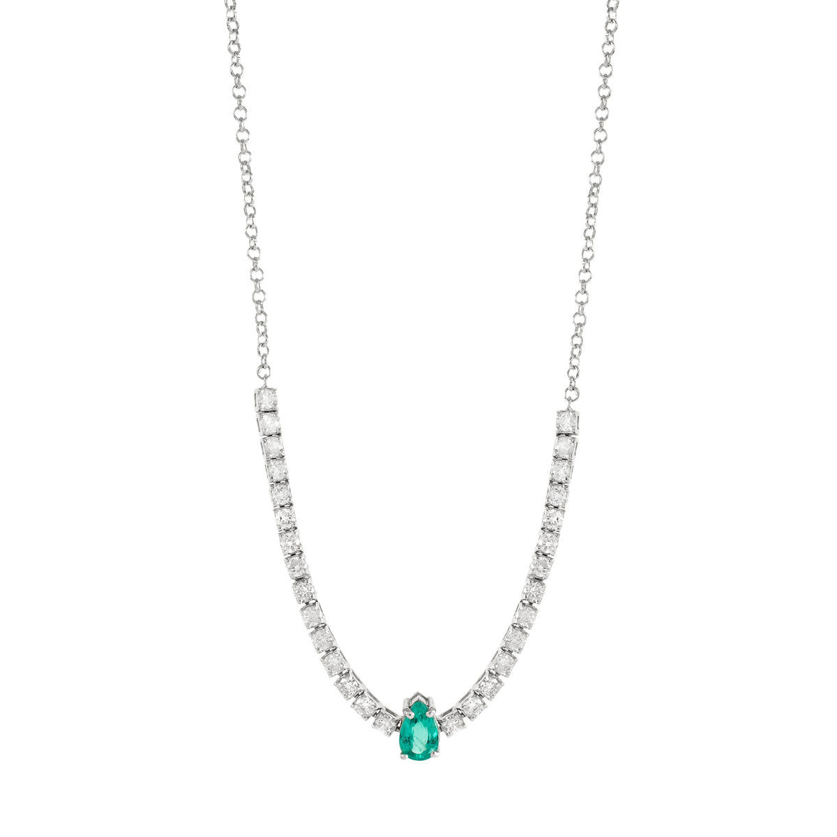 Graduated Emerald Riviera Necklace