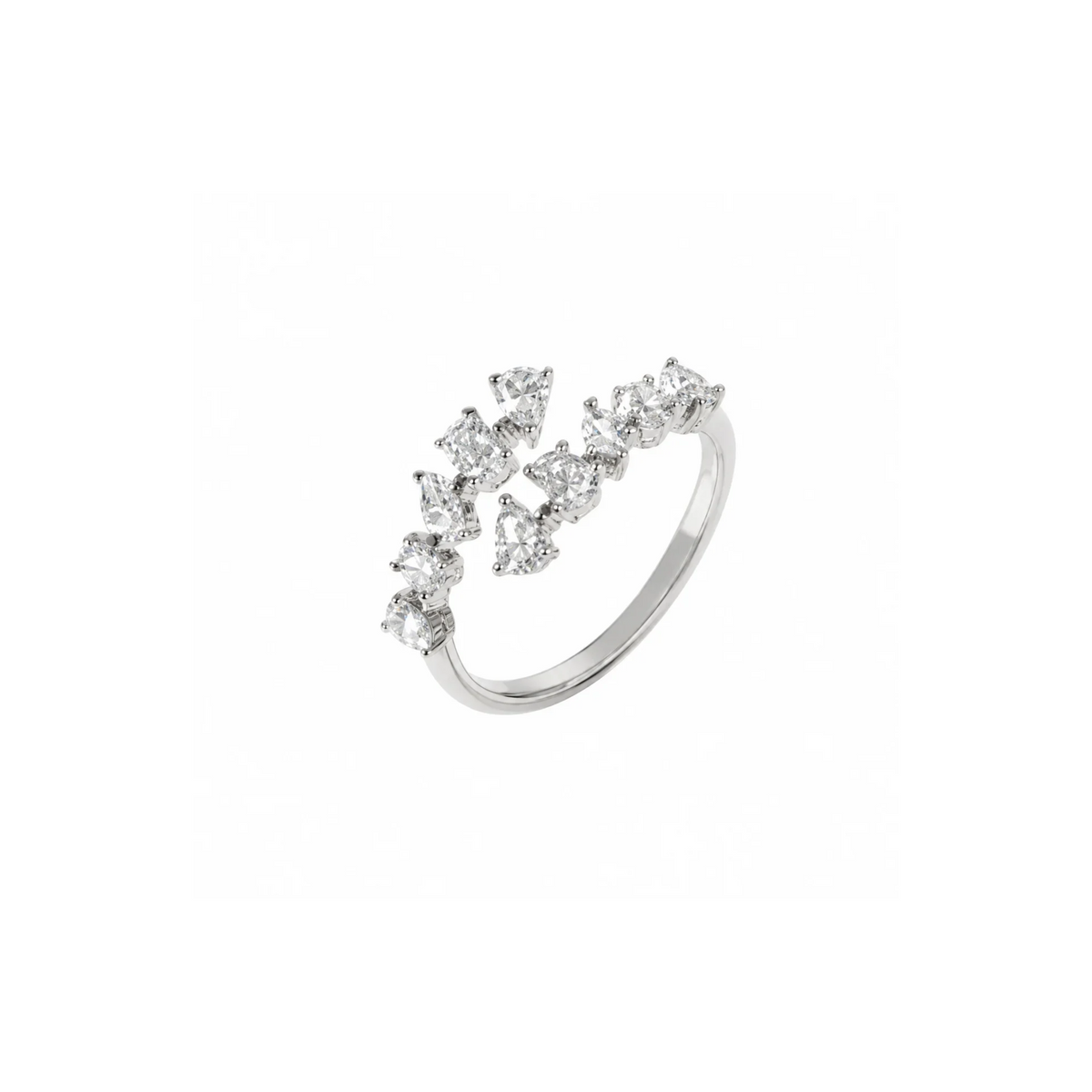 Anel Mixed em Ouro Branco com Diamantes
