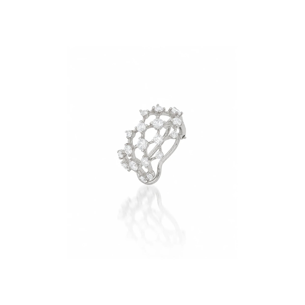 Piercing Lacy em Ouro Branco com Diamantes