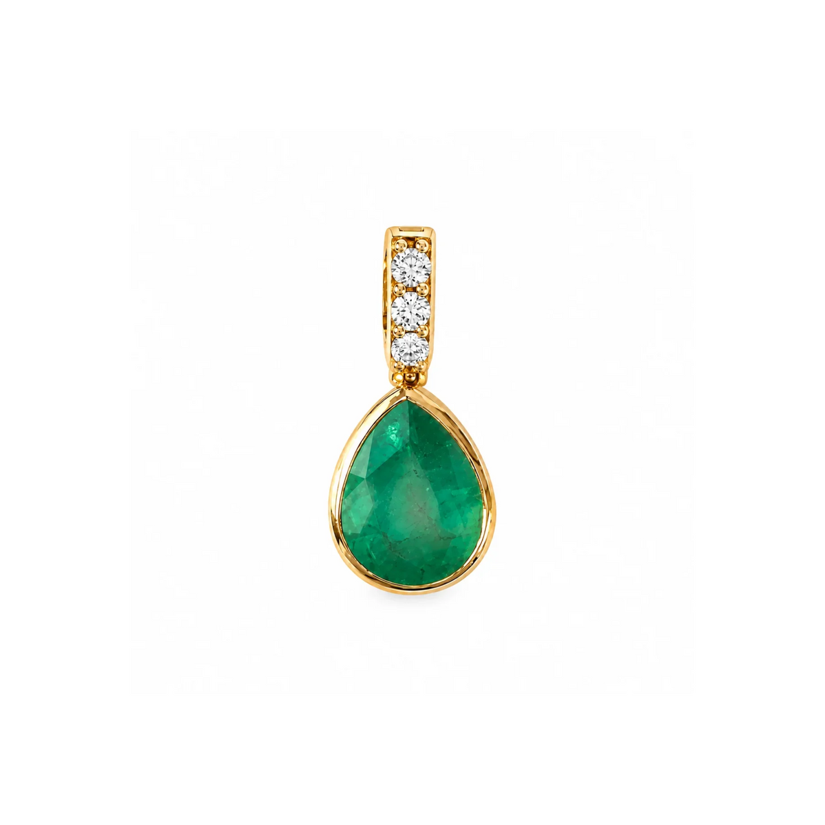 Pingente em Ouro Amarelo com Esmeralda