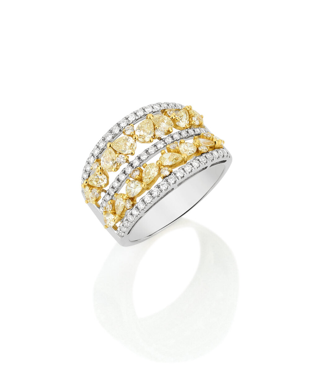 Fancy Yellow Droplets Ring