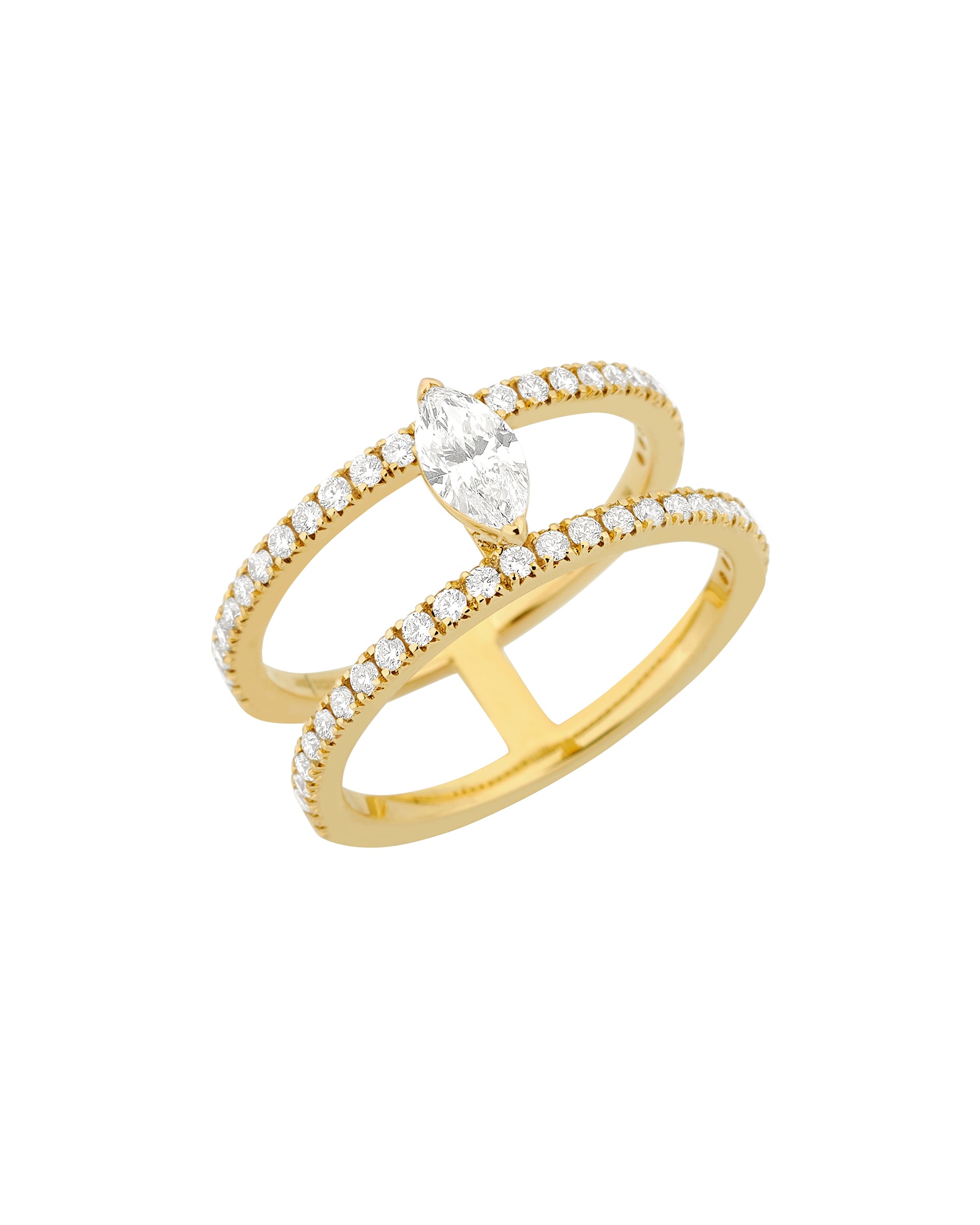 Anel Vazado com Diamantes 0.75cts