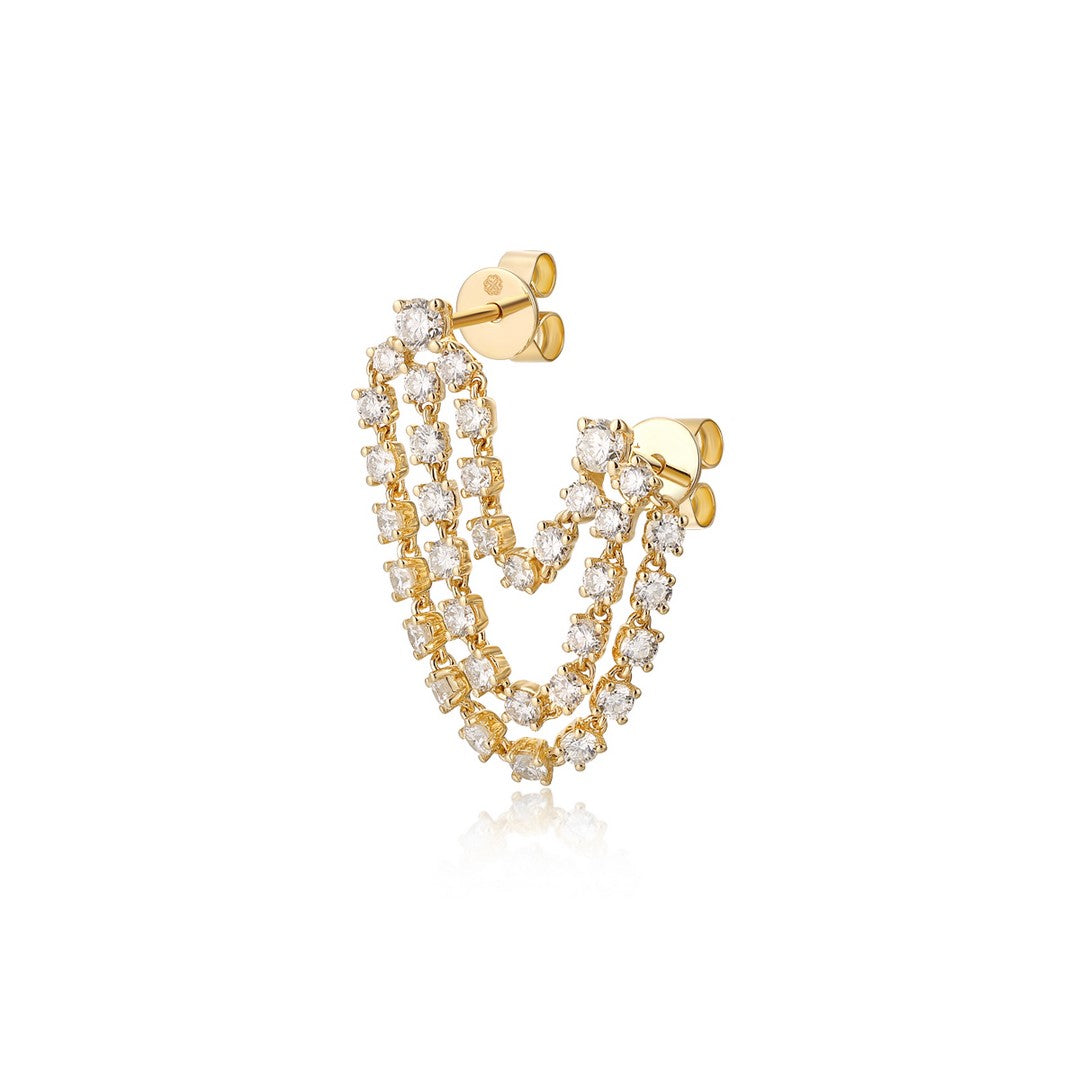 Brinco Duplo com Diamantes 2.60cts