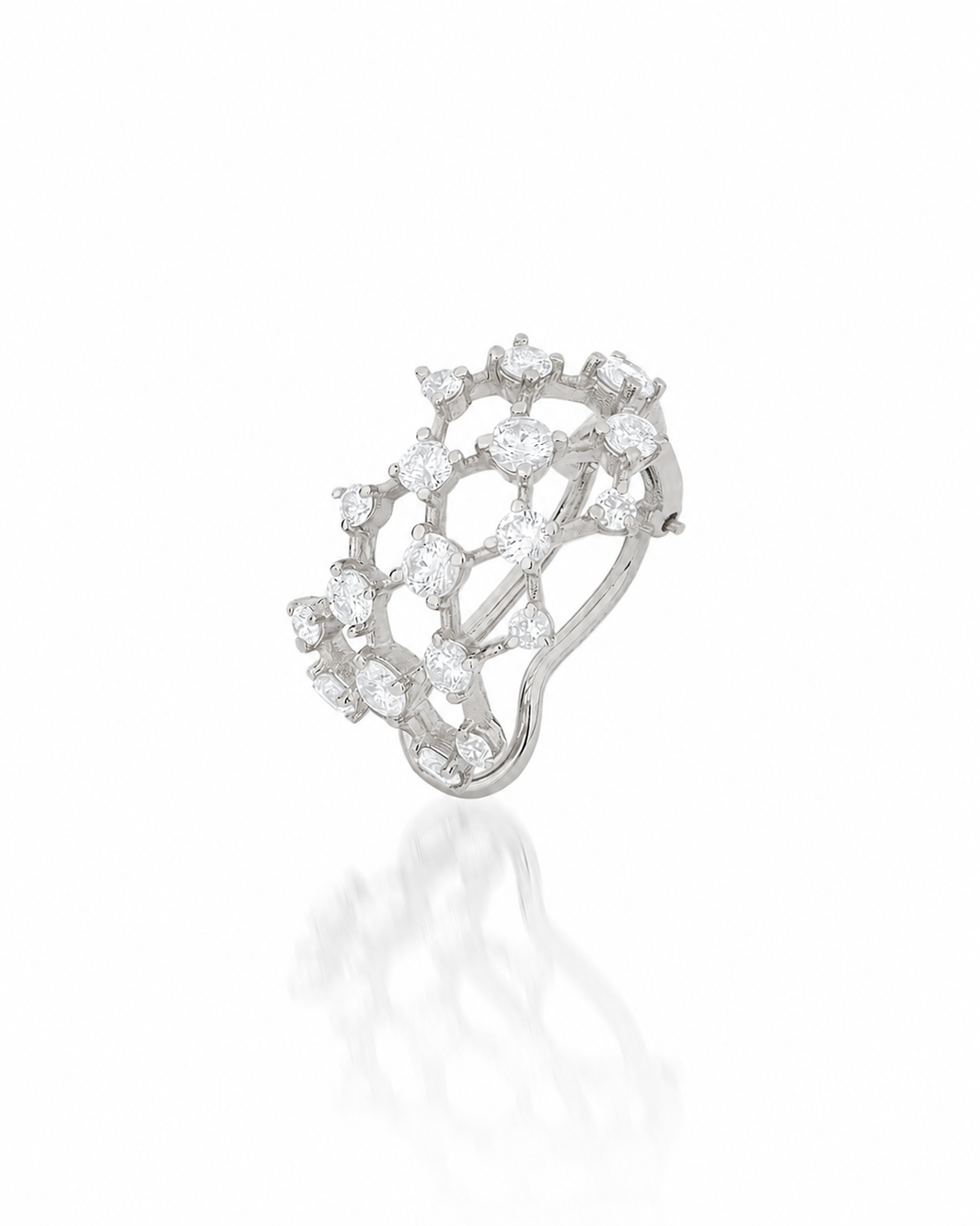 Piercing Lacy em Ouro Branco com Diamantes