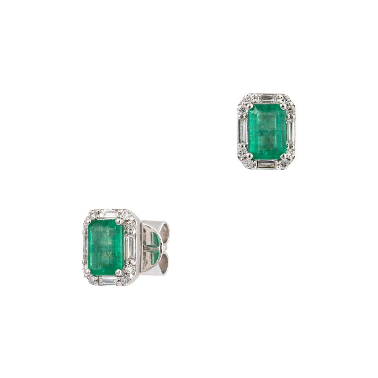 Rectangular Emerald Earring 1.29cts