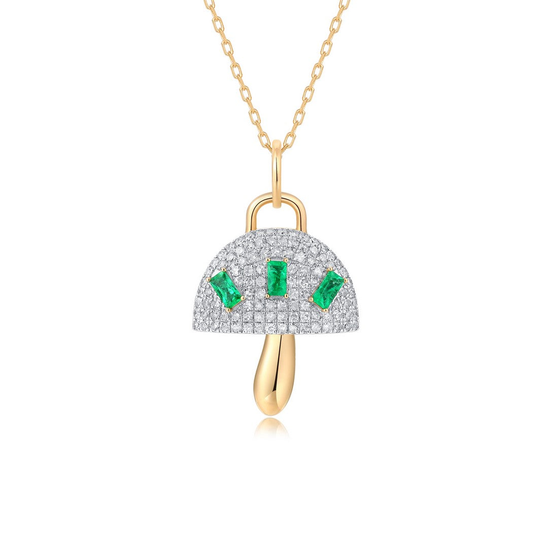 Emerald Mushroom Charm