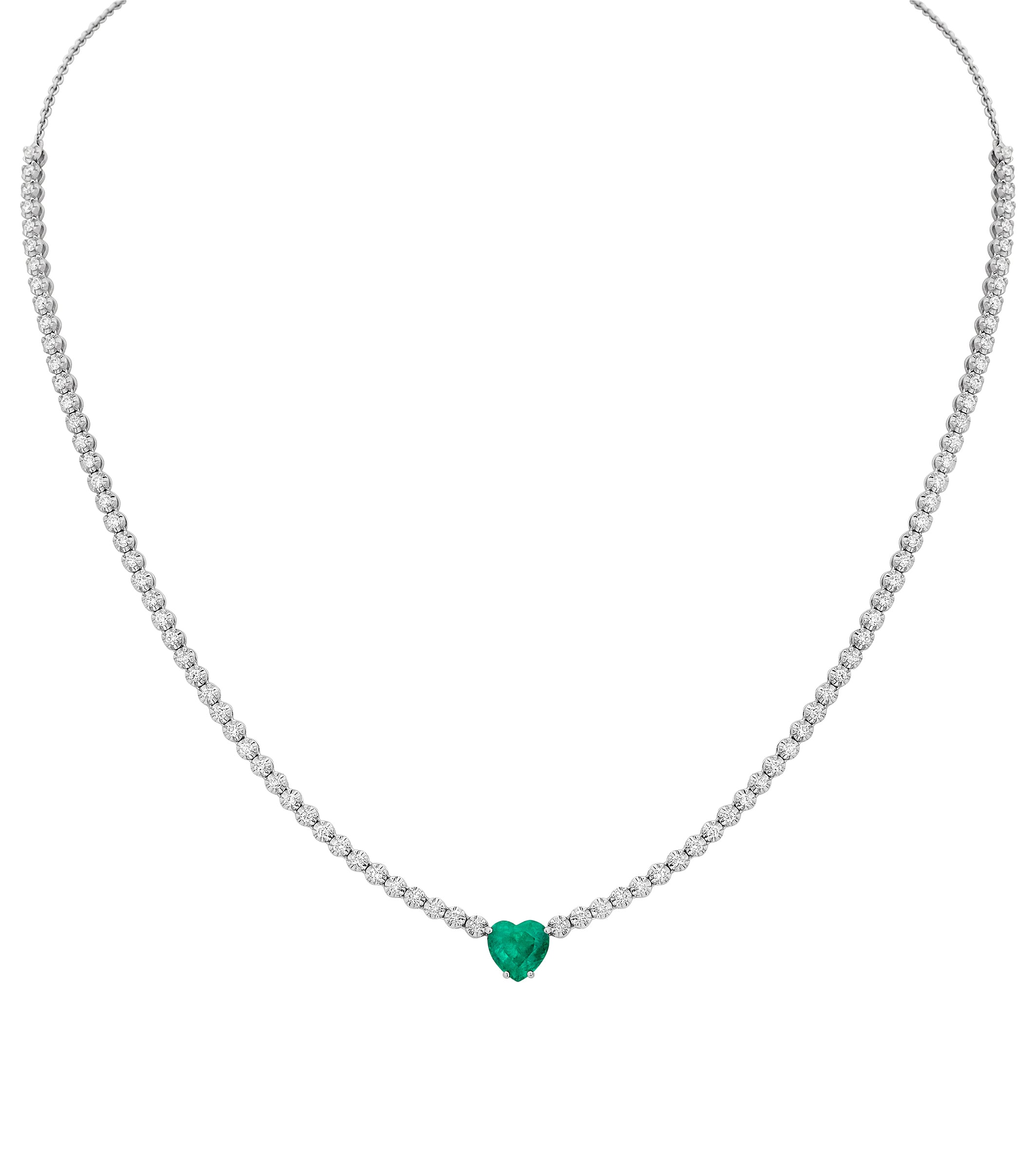Colar Coração em Esmeralda 1.26cts