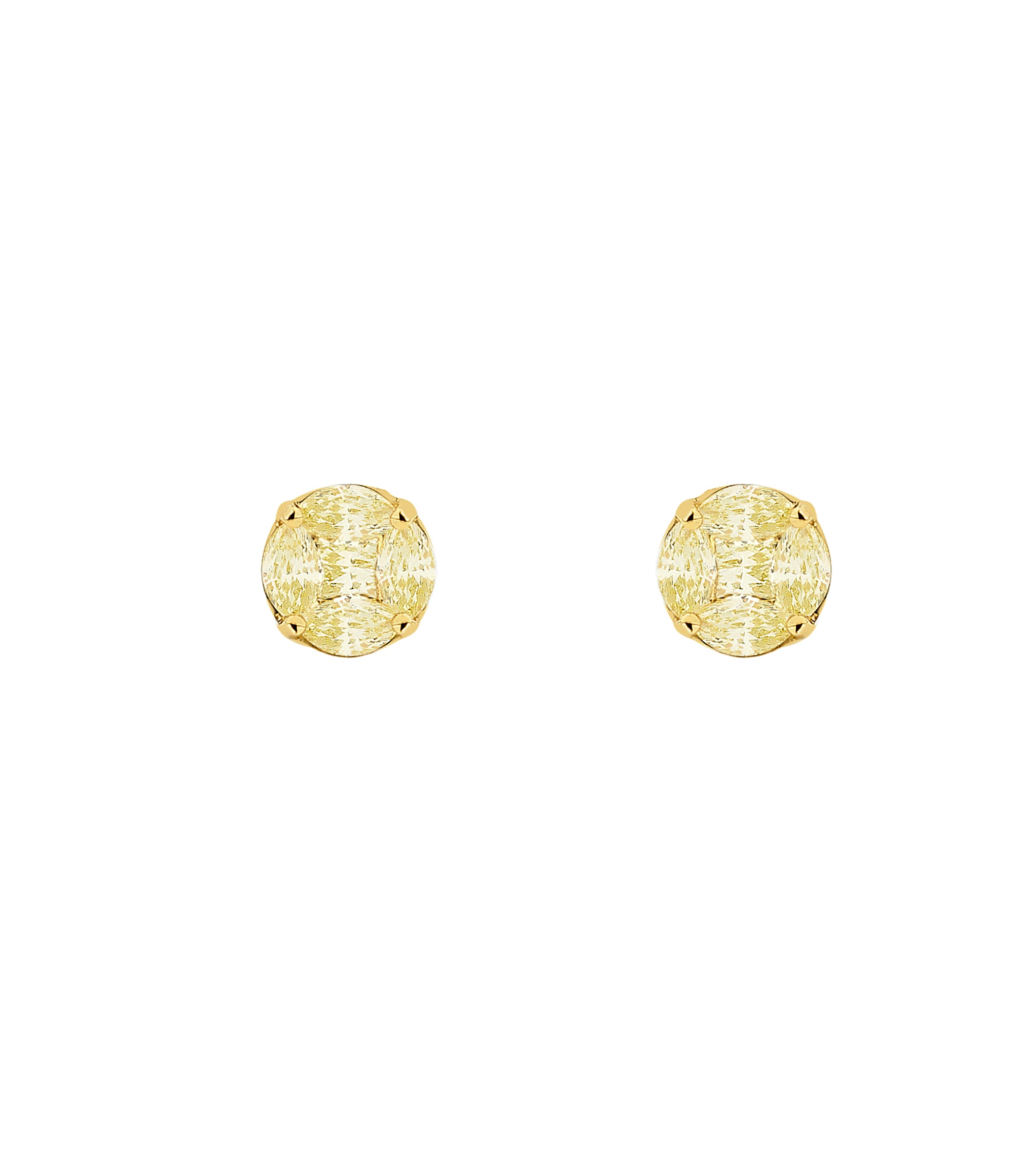 Illusion Fancy Yellow Diamond Earrings 1.03cts