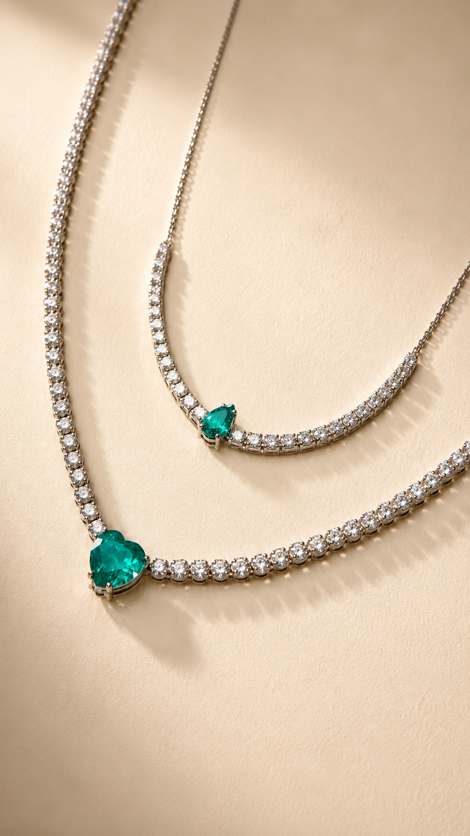 Graduated Emerald Riviera Necklace