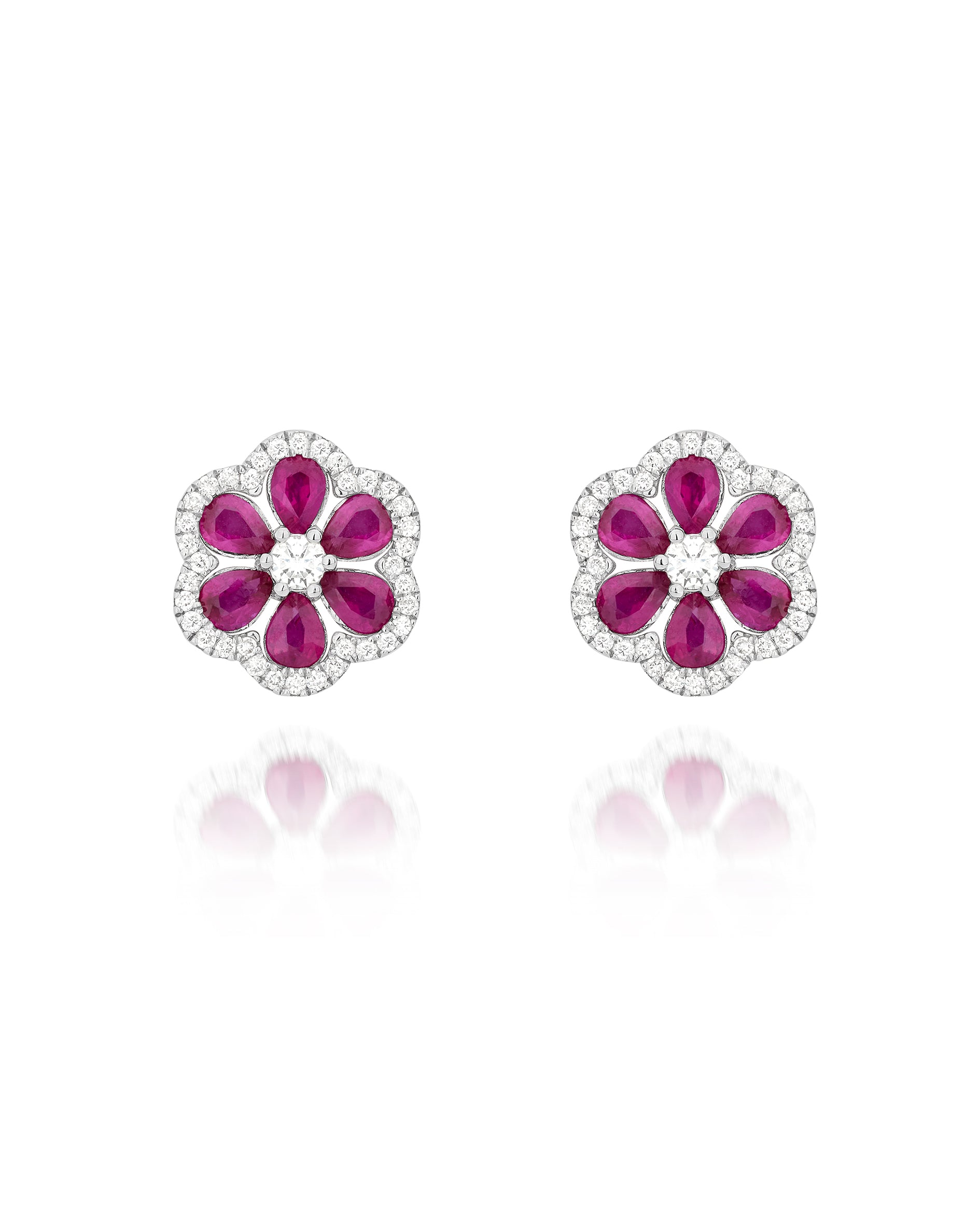 Brinco Flor de Rubi