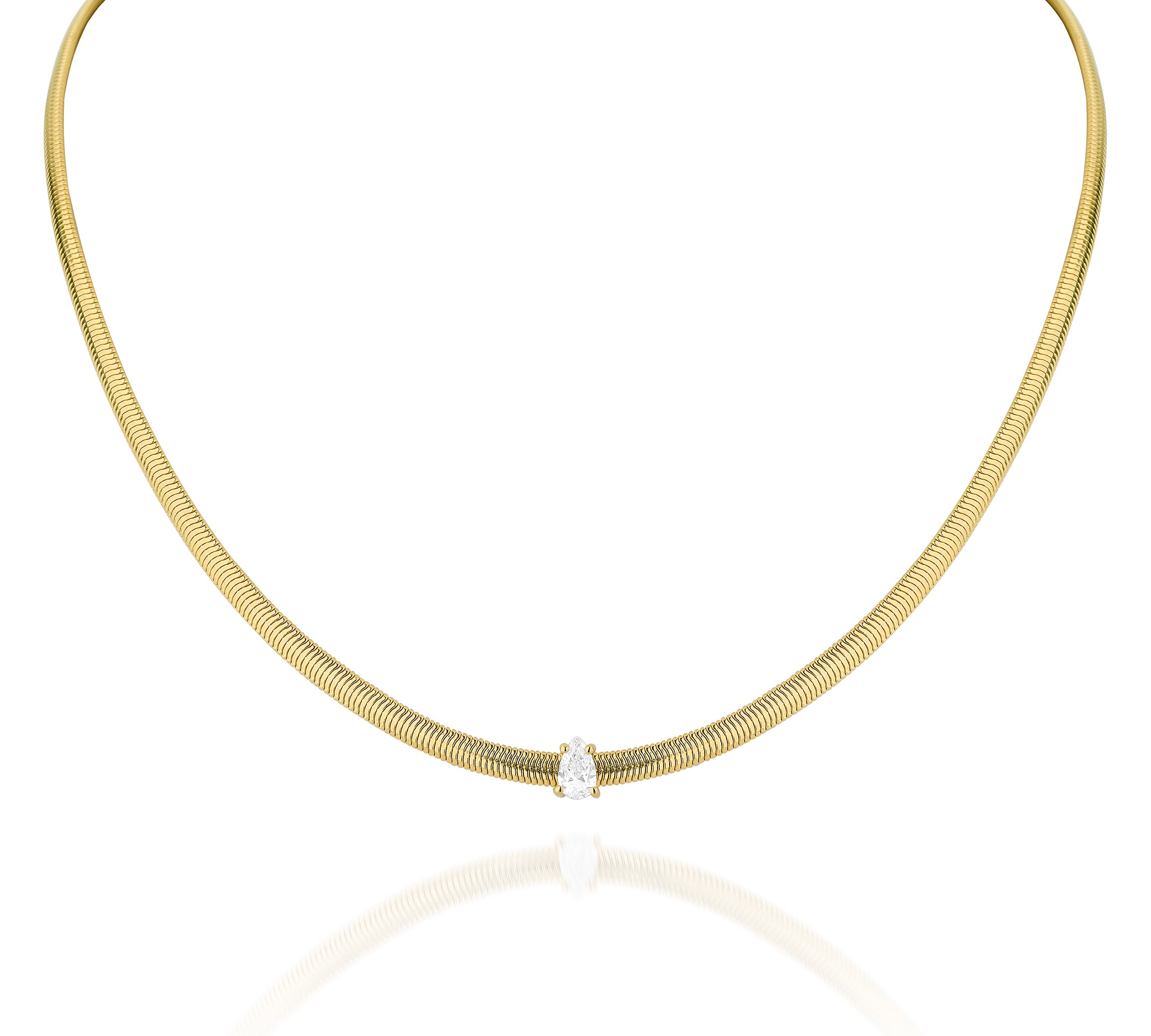 Colar Maleável com Gota de Diamante