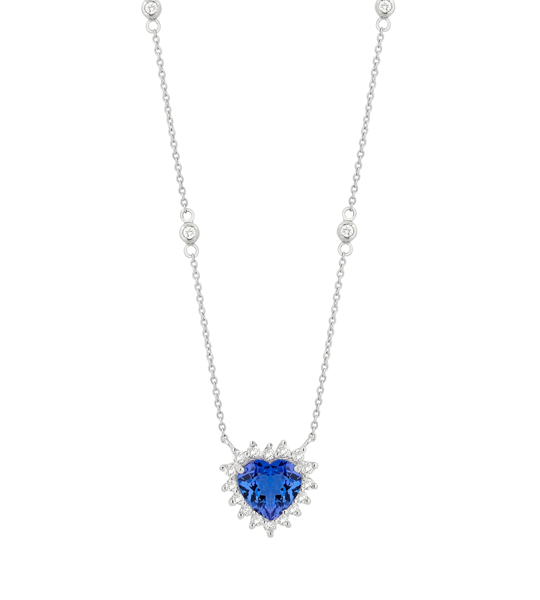 Tanzanite and Diamond Heart Necklace