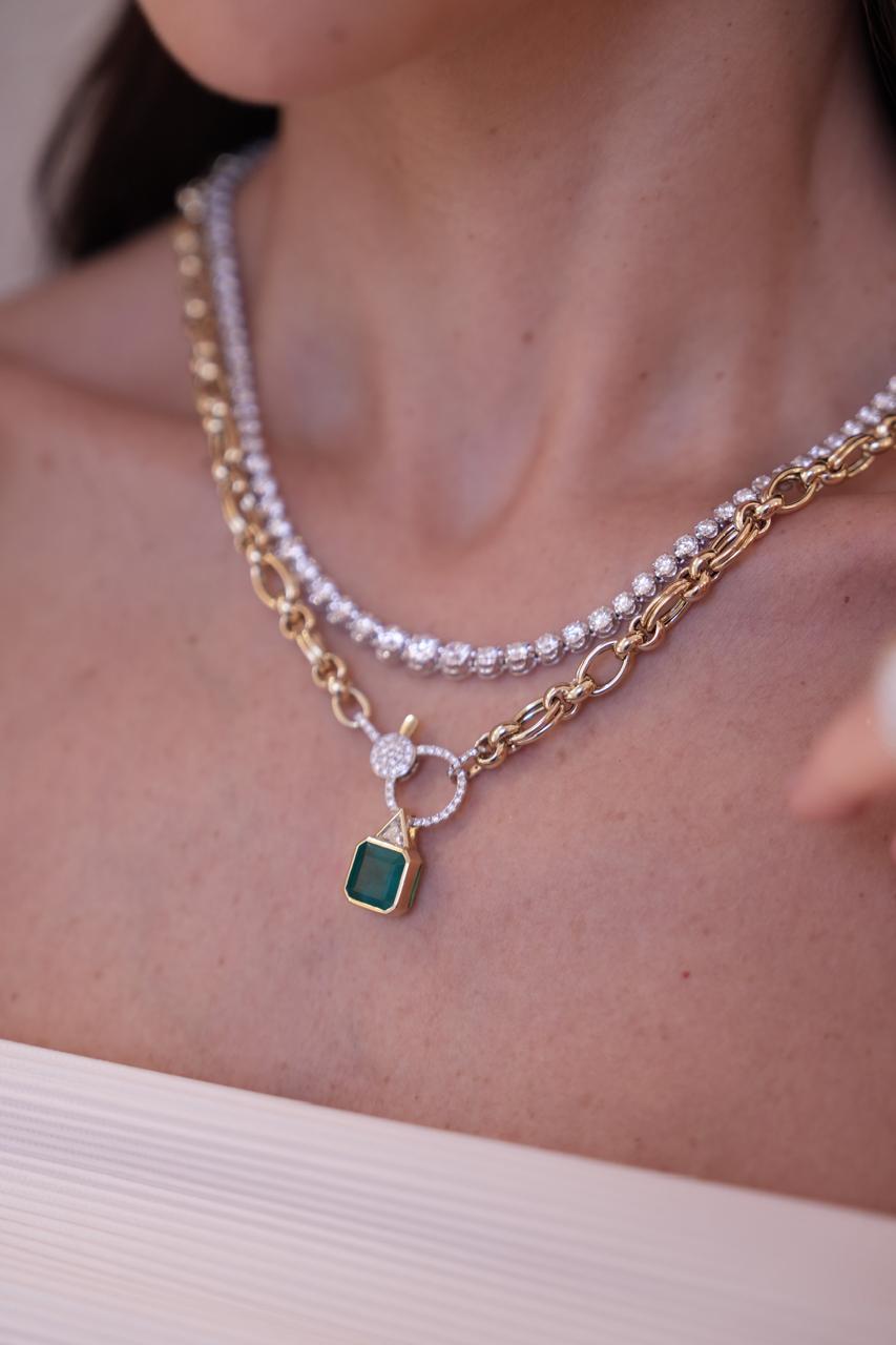 Colar Elos com Fecho em Diamantes