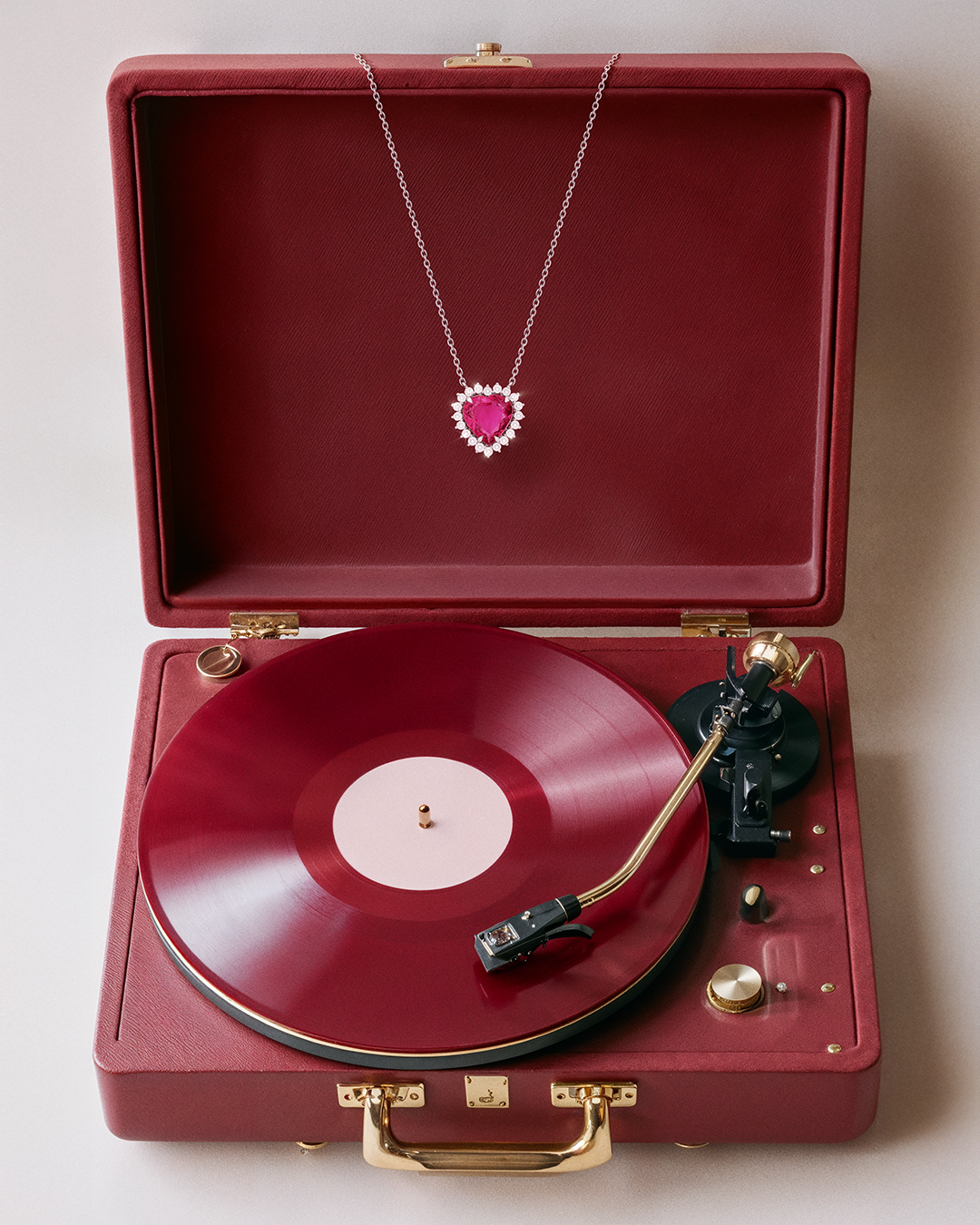 Rubelite Heart Necklace