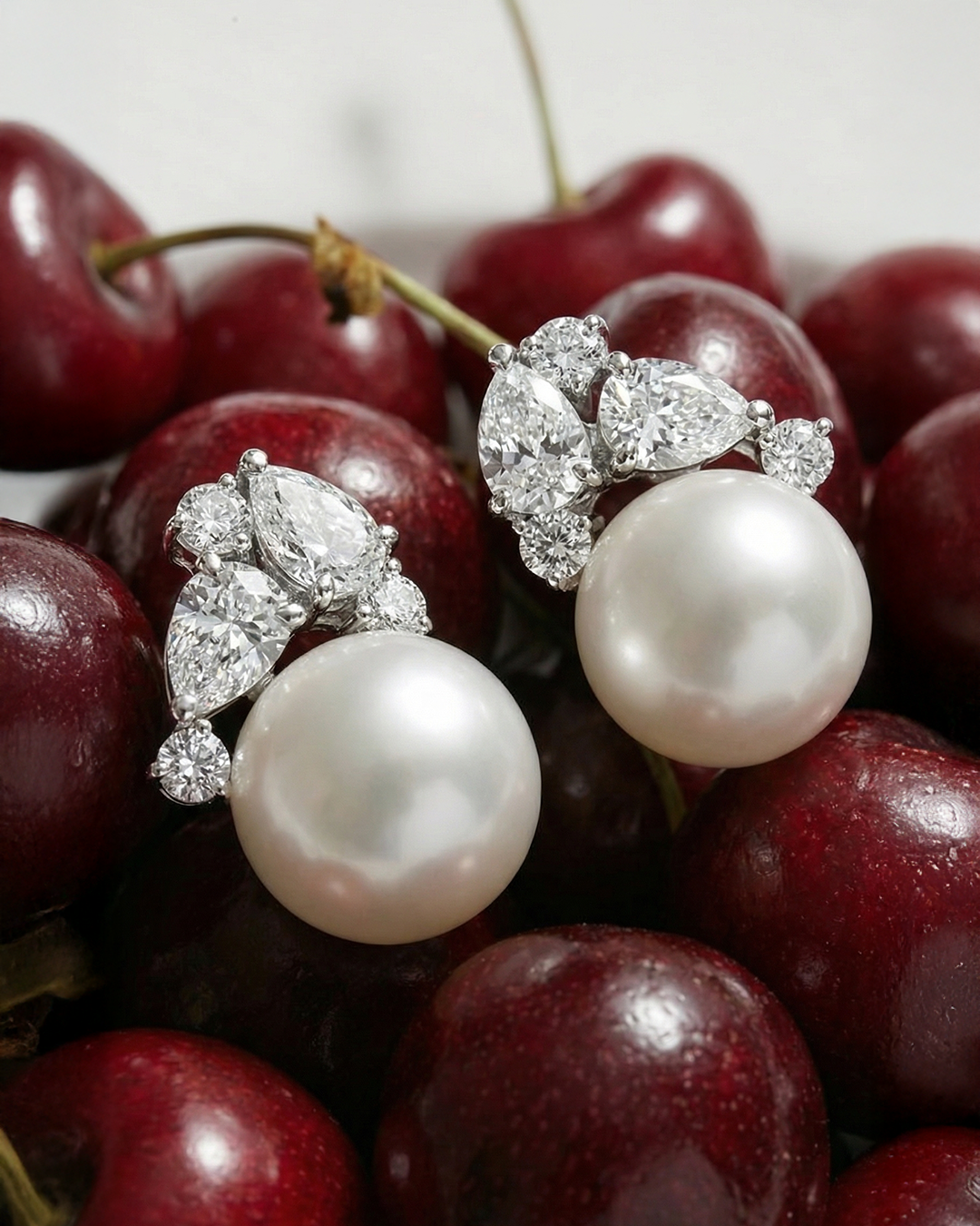 South Sea Pearl and Diamond Earrings