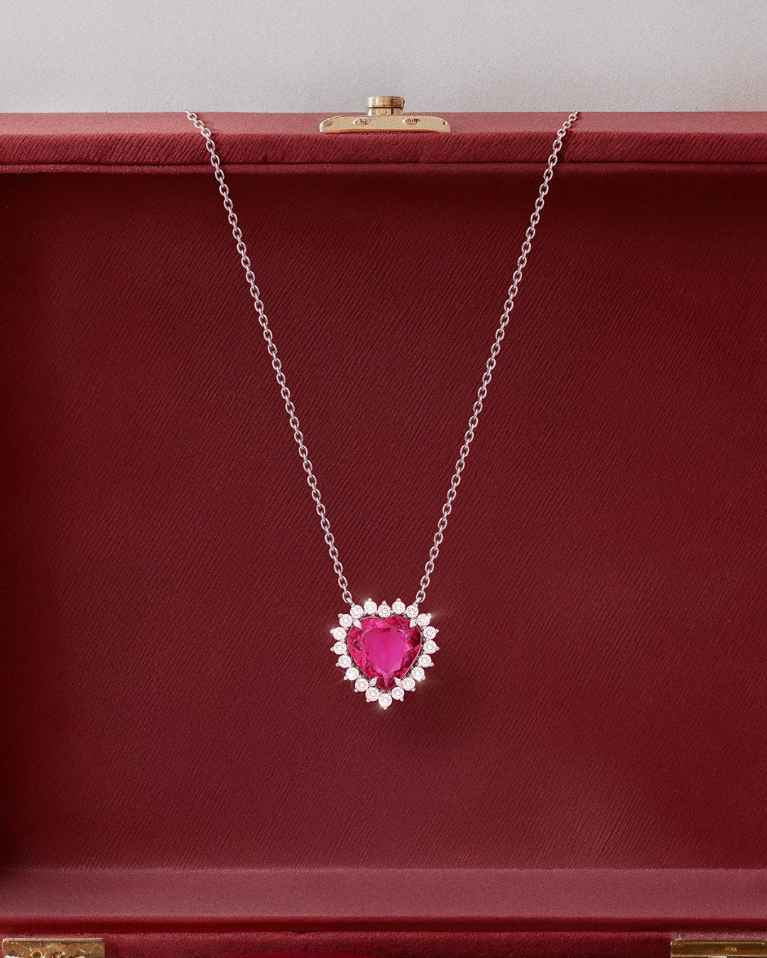 Rubelite Heart Necklace