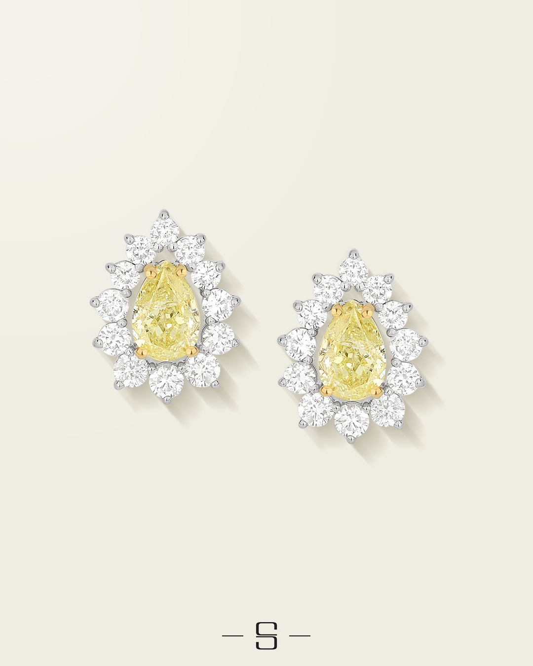 Fancy Yellow Teardrop Earring