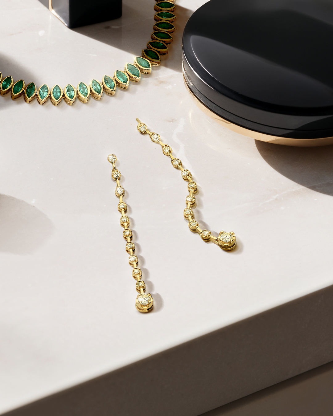 Brinco Longo Riviera Ouro Amarelo 18k
