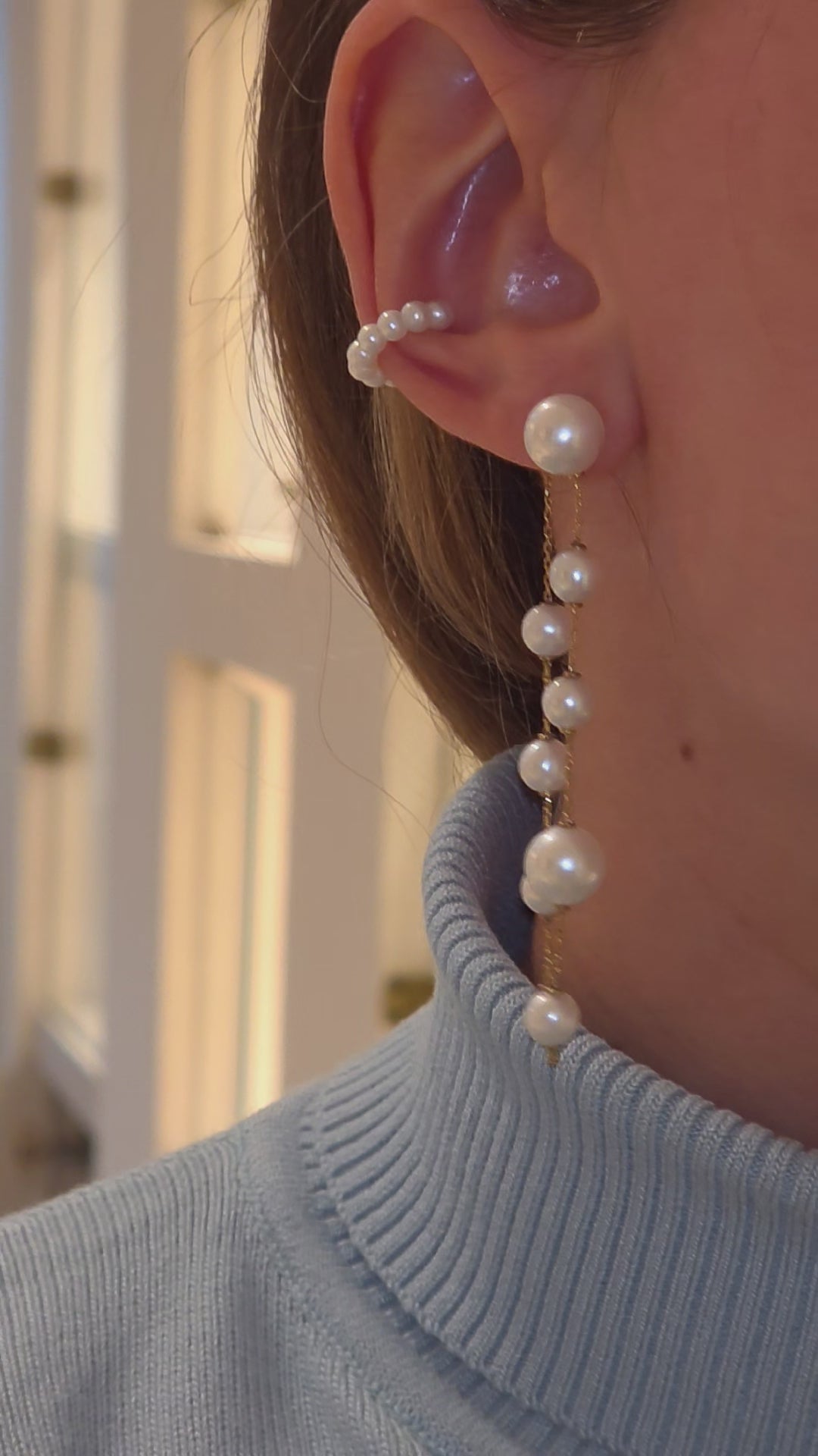 Long Pearl Earrings