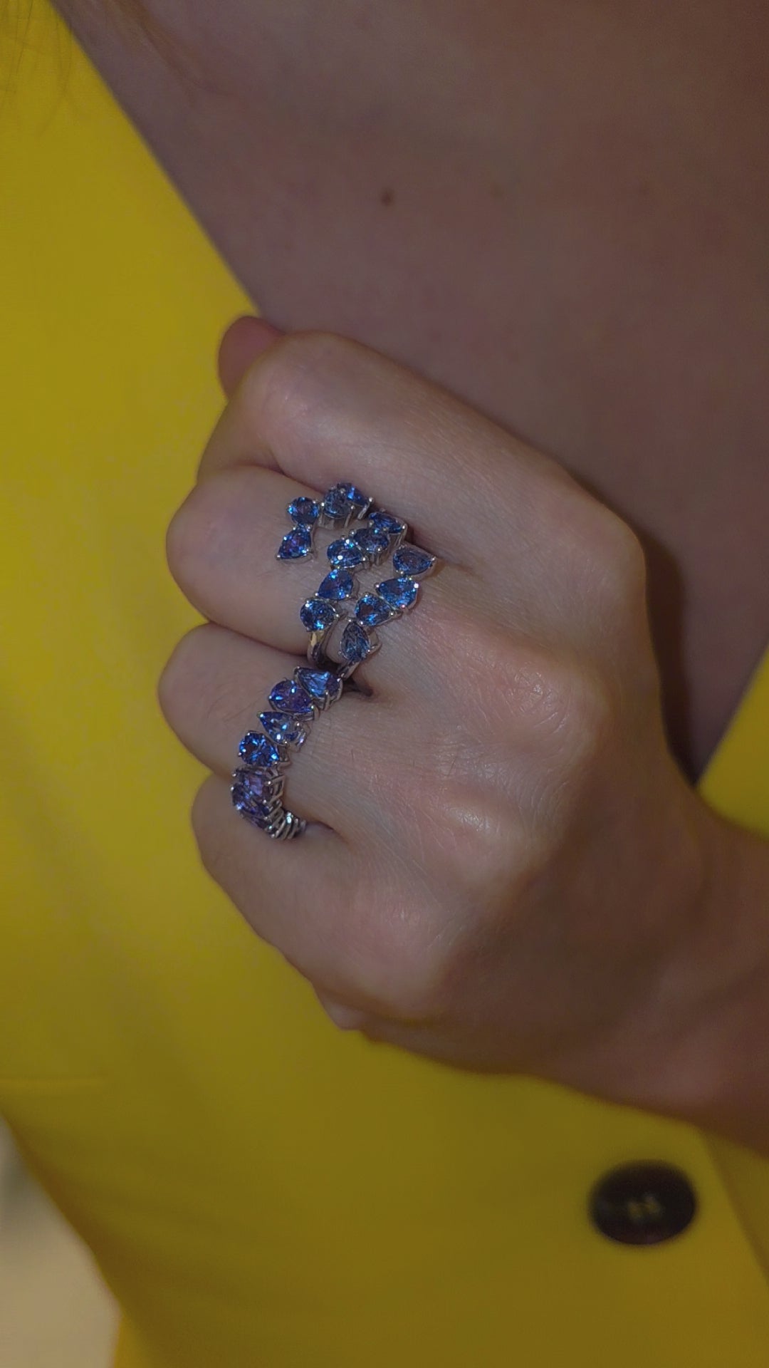 Tanzanite Droplet Ring