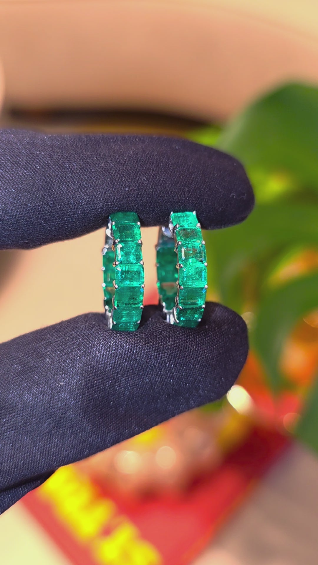 Emerald Hoop Earrings 6.27cts