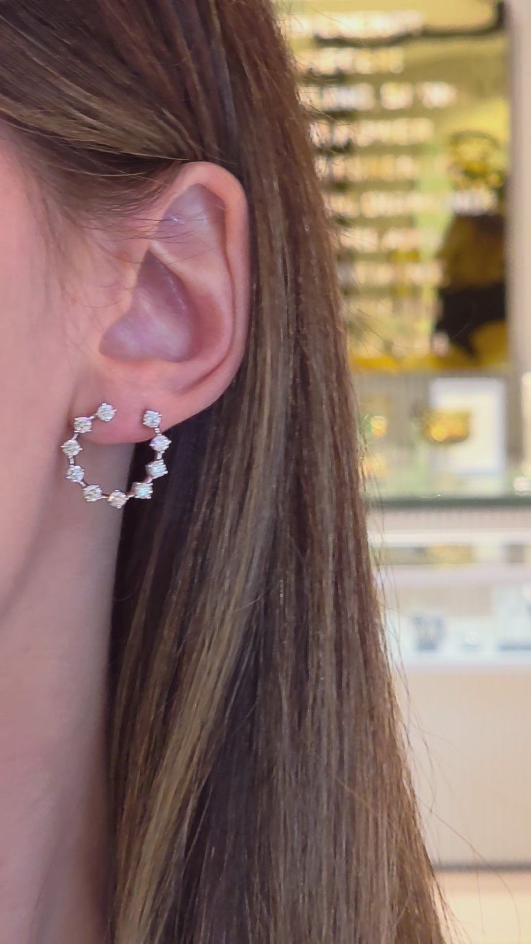 Inverse Hoop Earrings with Diamonds