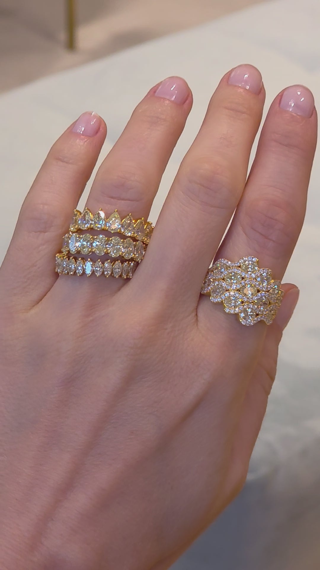 Navette Ring Fancy Yellow 3.54cts