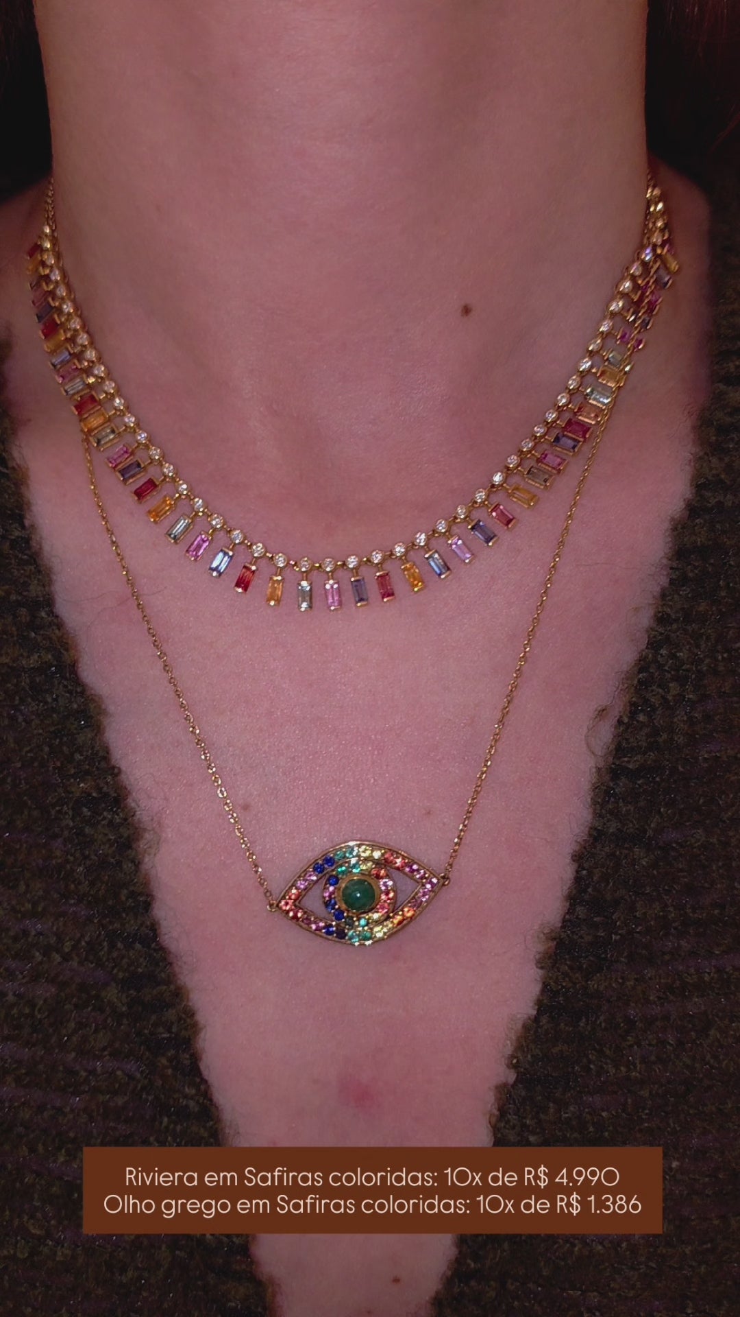 Multicolor Sapphire Necklace 6.41cts