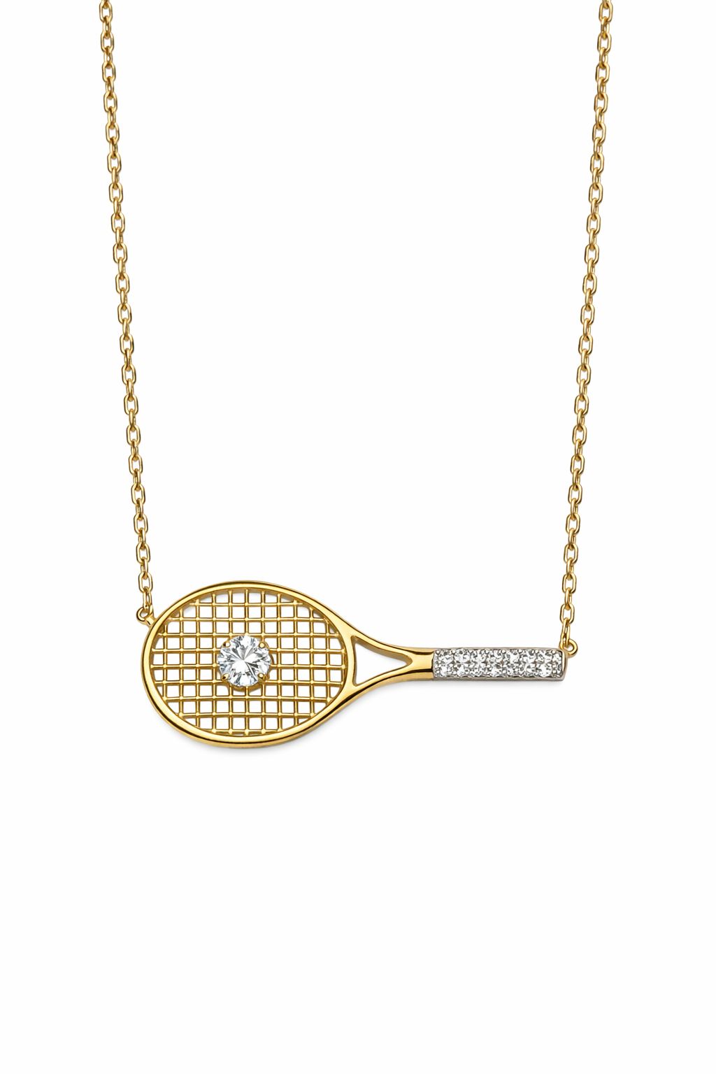 Colar Raquete com Diamantes 0.28cts