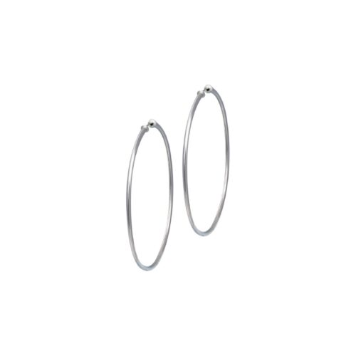 Argola Grande Ouro Branco 18k