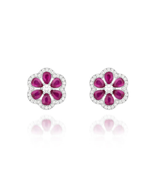 Brinco Flor de Rubi